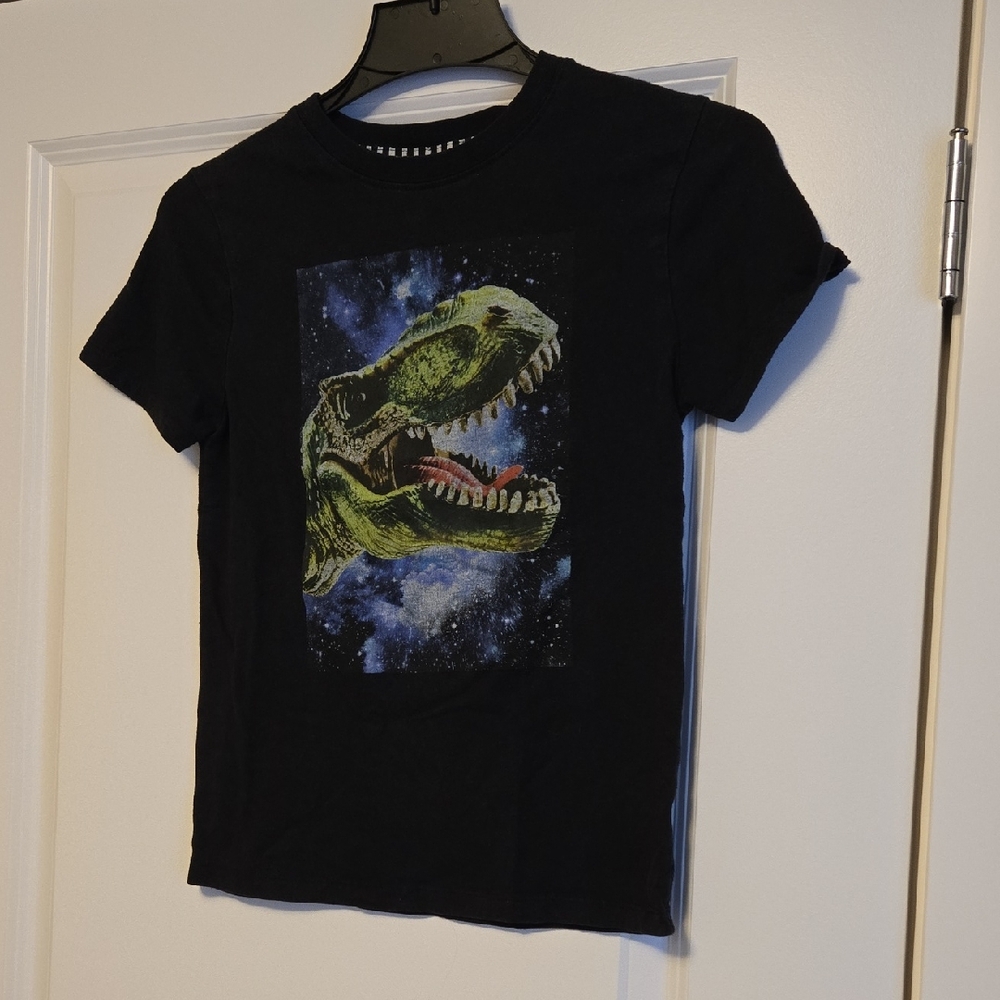 Kids Black Dinosaur Graphic T-Shirt